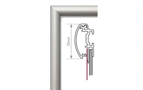 25mm Silver Snap Frames