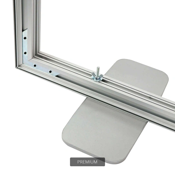 SEG Free-Standing Display - Premium - Detail Frame Bottom Corner And Feet